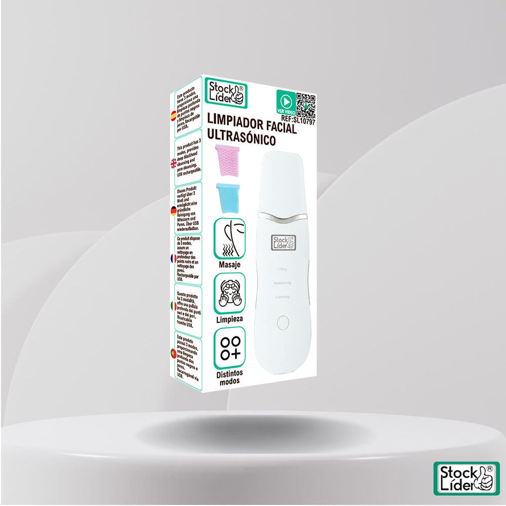 Limpiador facial ultrasónico.Limpieza facial profunda y efecto lifting desde casa.