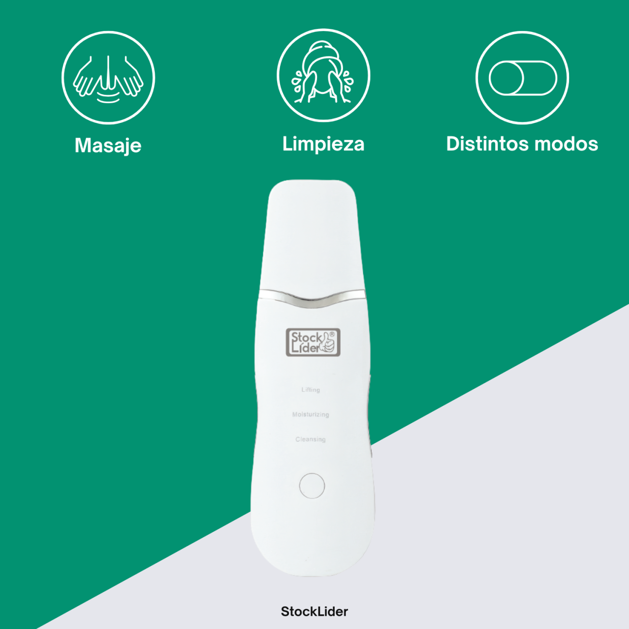 Limpiador facial ultrasónico.Limpieza facial profunda y efecto lifting desde casa.